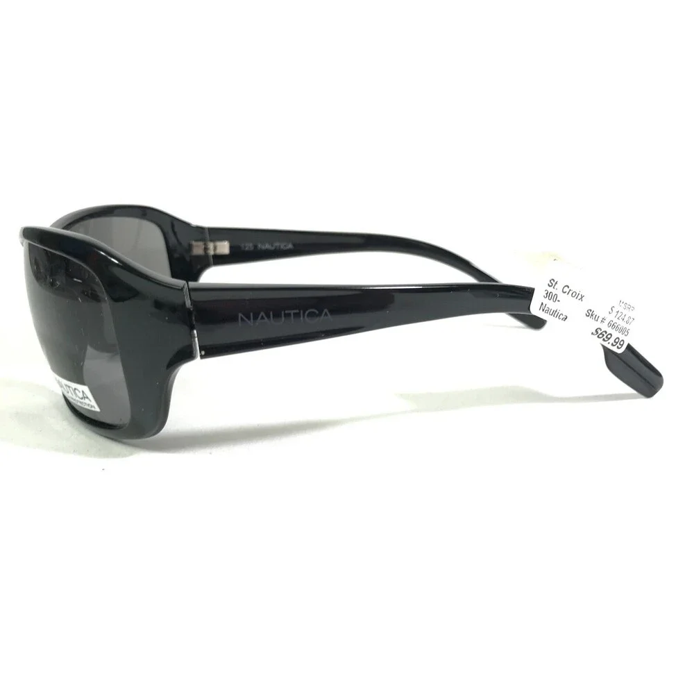 Nautica Sunglasses ST.CROIX 300 Black Square Frames with Gray Lenses 61-16-125